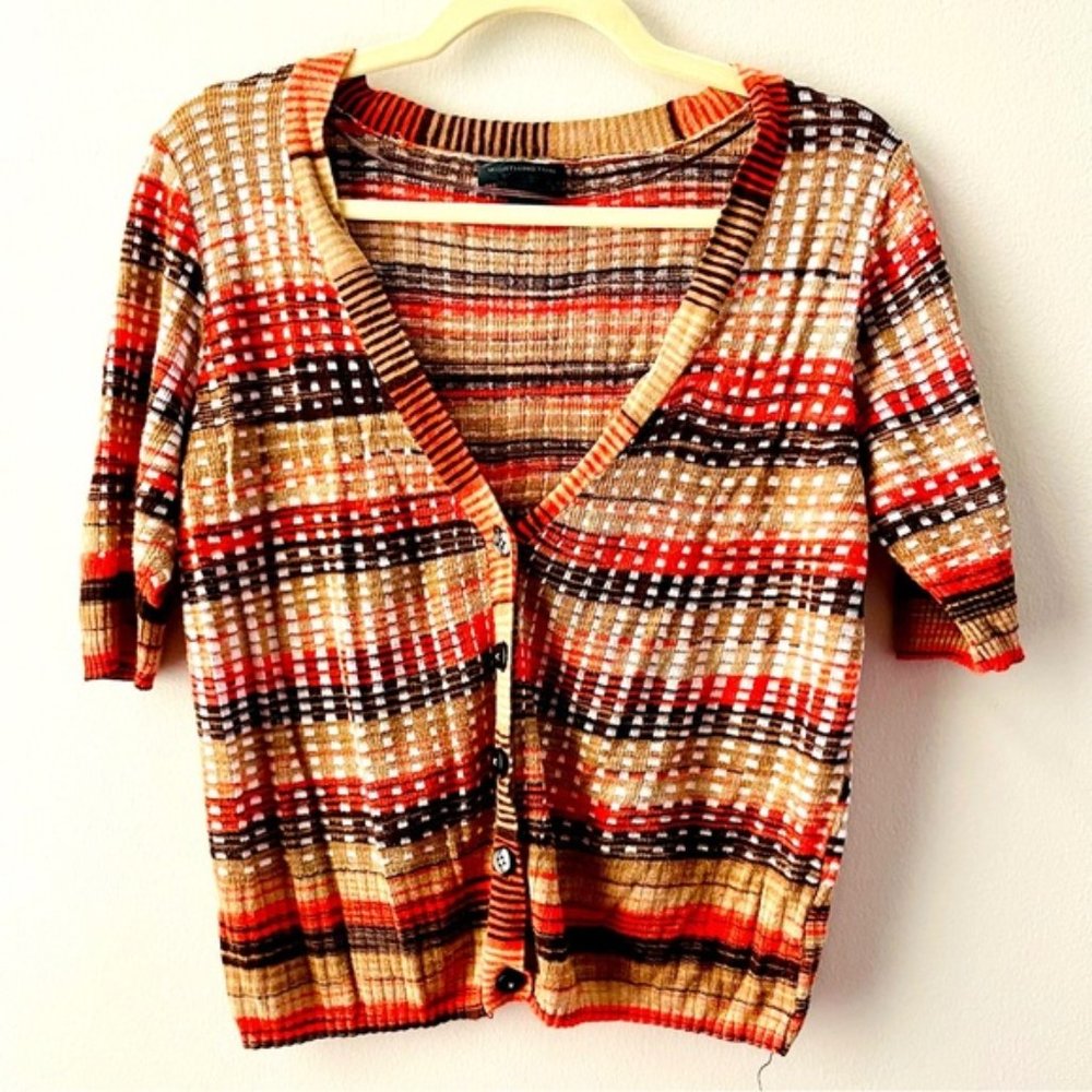 EUC | Worthington Cropped Button Down Lightweight Sweater | Size Large